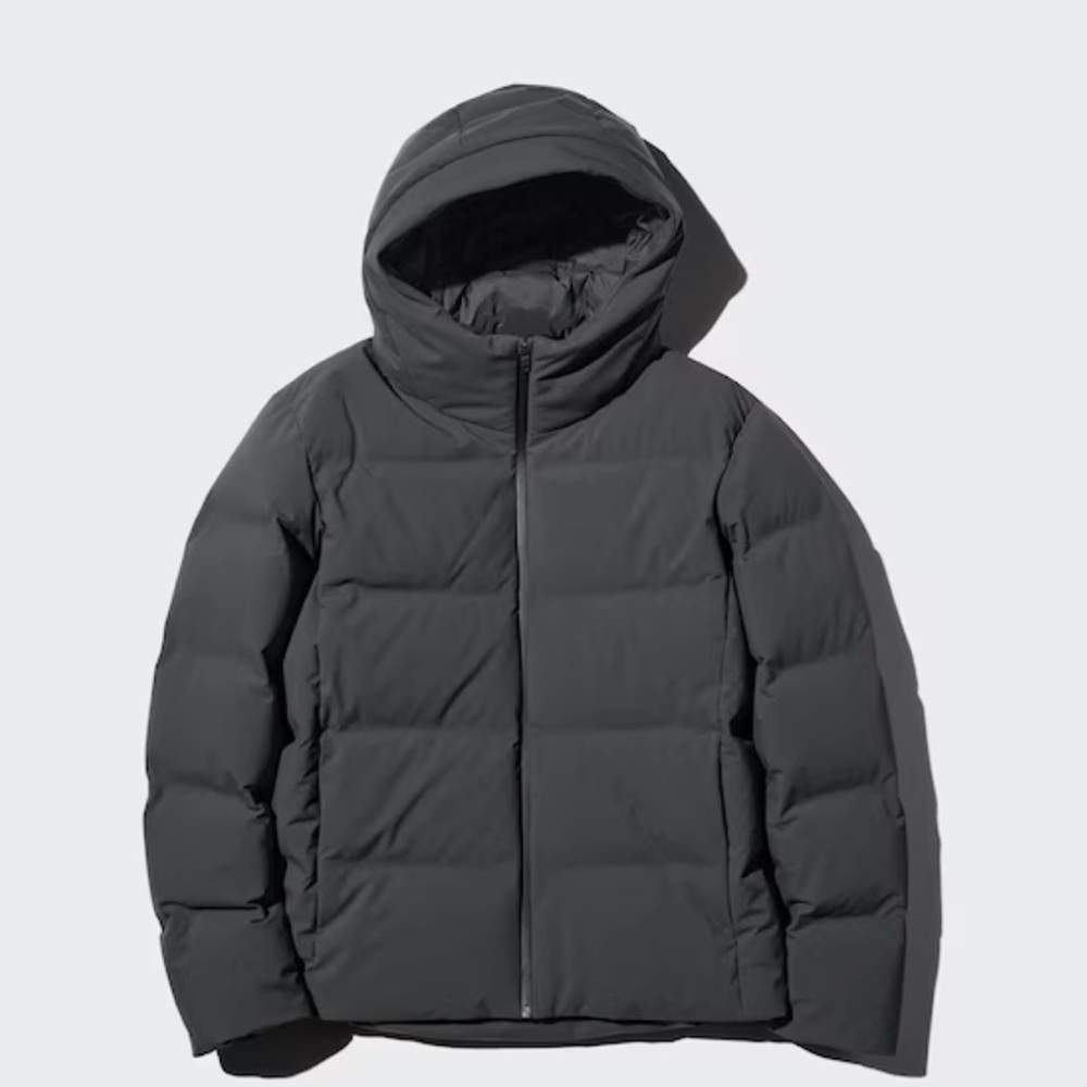 Uniqlo Charcoal Hooded Puffer Jacket